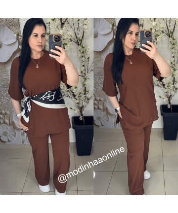 Conjunto Juliana Marrom